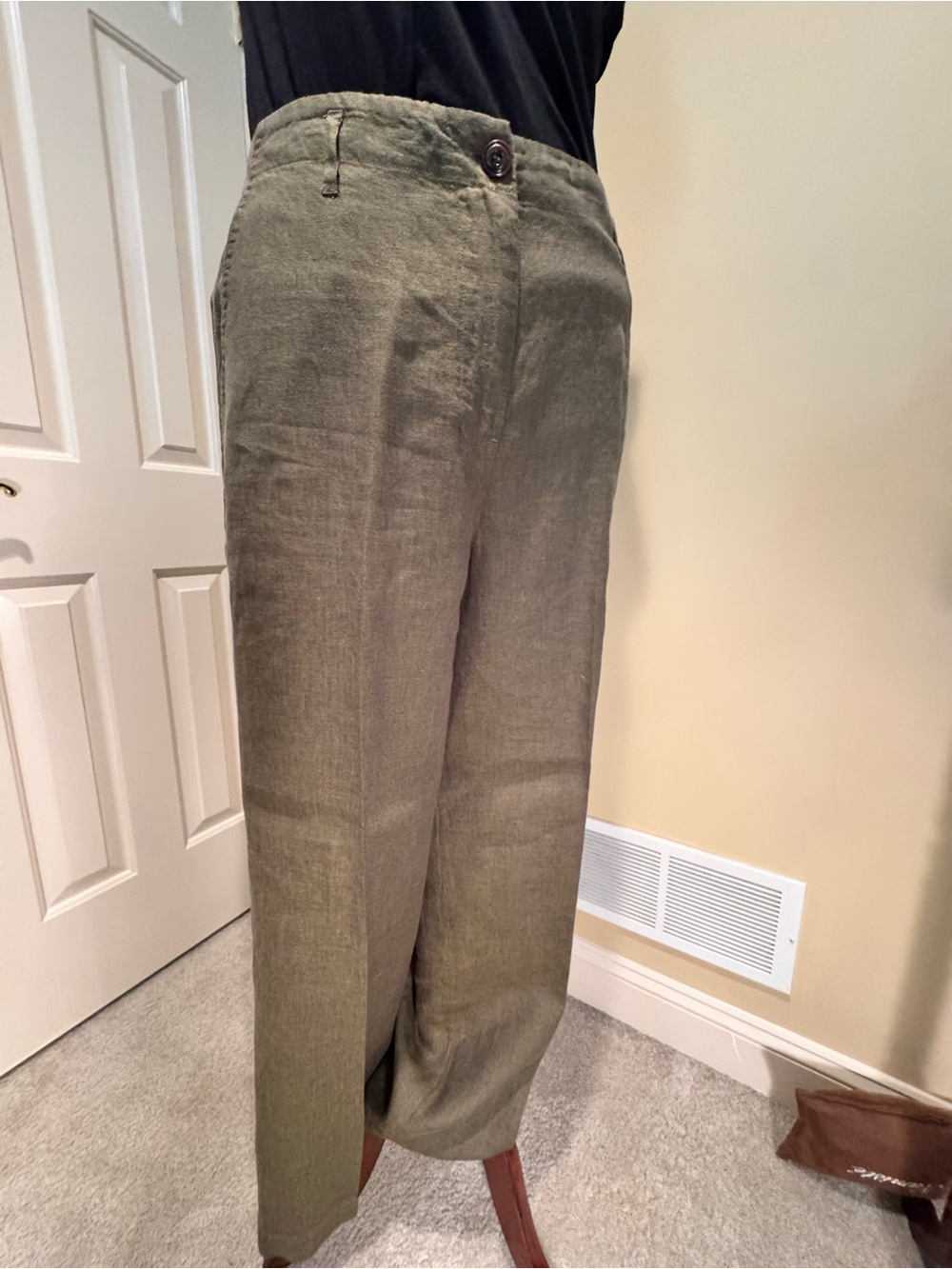 Poetry Olive Linen Trousers